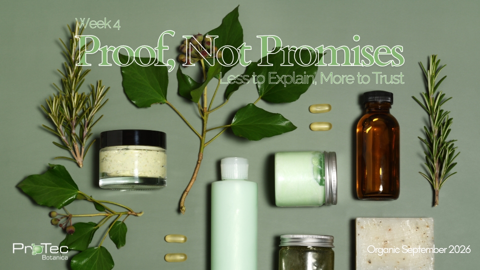 Finished personal care product with certified organic botanical ingredients
